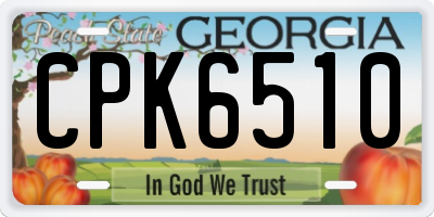 GA license plate CPK6510