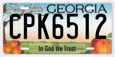 GA license plate CPK6512