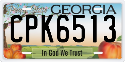 GA license plate CPK6513