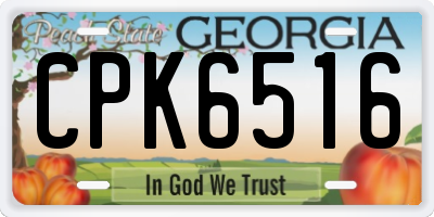 GA license plate CPK6516