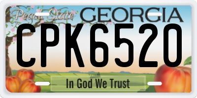 GA license plate CPK6520