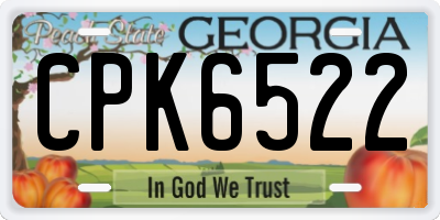 GA license plate CPK6522