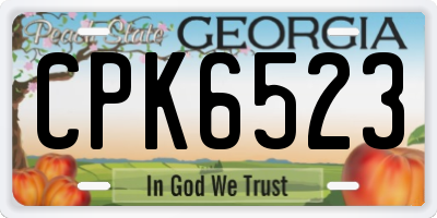 GA license plate CPK6523