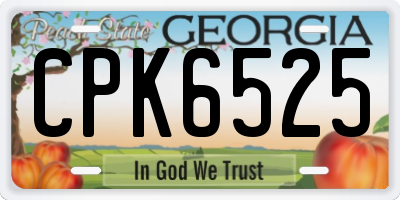 GA license plate CPK6525