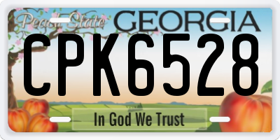 GA license plate CPK6528