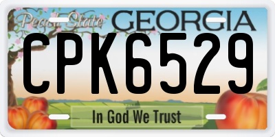 GA license plate CPK6529