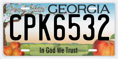 GA license plate CPK6532