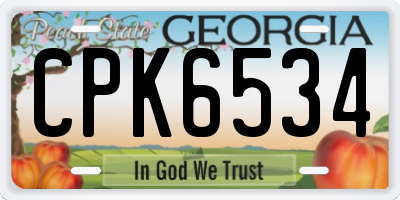 GA license plate CPK6534