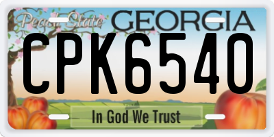 GA license plate CPK6540