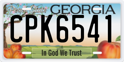 GA license plate CPK6541