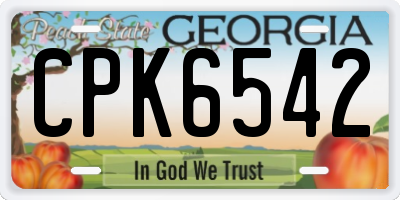 GA license plate CPK6542