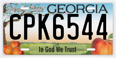 GA license plate CPK6544