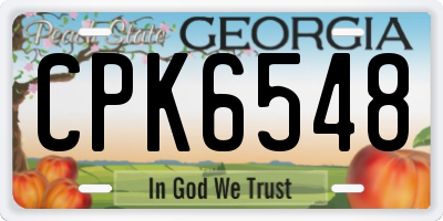 GA license plate CPK6548