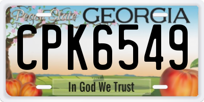 GA license plate CPK6549
