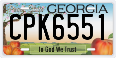 GA license plate CPK6551