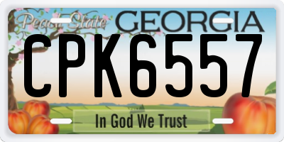 GA license plate CPK6557