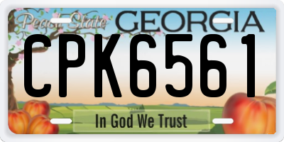 GA license plate CPK6561