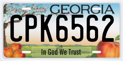 GA license plate CPK6562