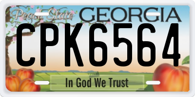 GA license plate CPK6564