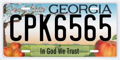 GA license plate CPK6565