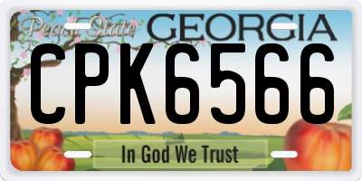 GA license plate CPK6566