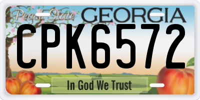 GA license plate CPK6572