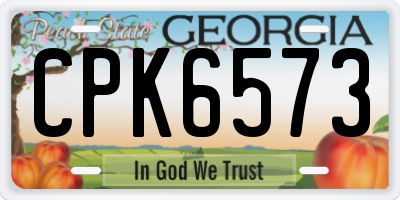 GA license plate CPK6573