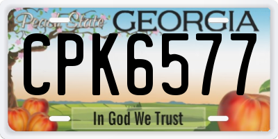 GA license plate CPK6577