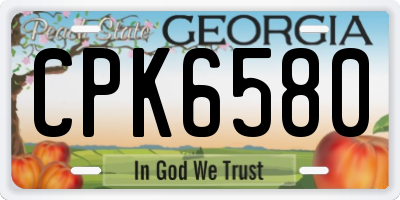 GA license plate CPK6580