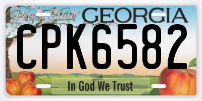 GA license plate CPK6582