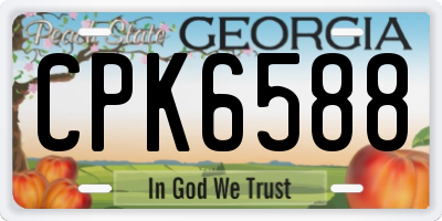 GA license plate CPK6588