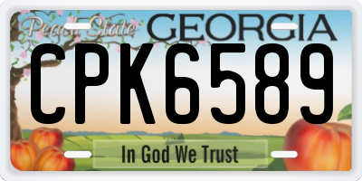 GA license plate CPK6589