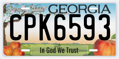 GA license plate CPK6593