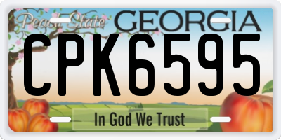 GA license plate CPK6595