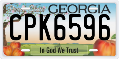 GA license plate CPK6596