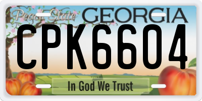 GA license plate CPK6604