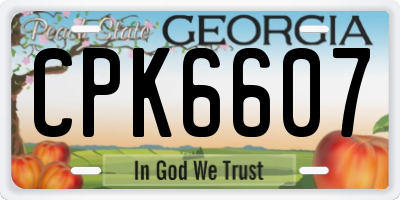 GA license plate CPK6607