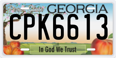 GA license plate CPK6613