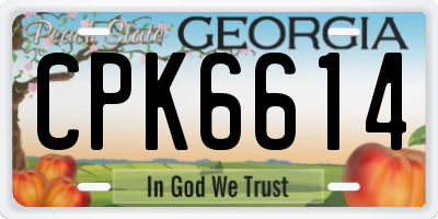 GA license plate CPK6614