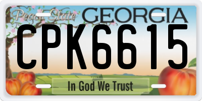 GA license plate CPK6615