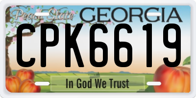 GA license plate CPK6619