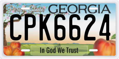 GA license plate CPK6624