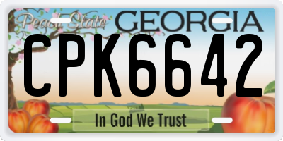 GA license plate CPK6642
