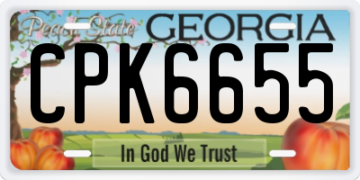 GA license plate CPK6655