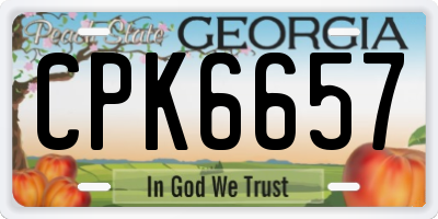 GA license plate CPK6657