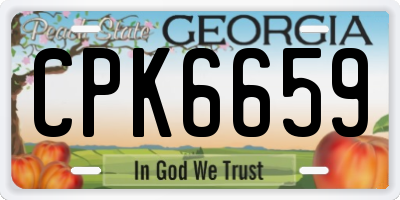 GA license plate CPK6659