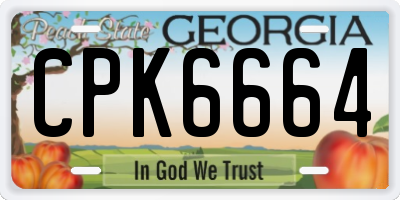 GA license plate CPK6664