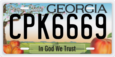 GA license plate CPK6669