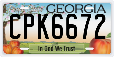 GA license plate CPK6672