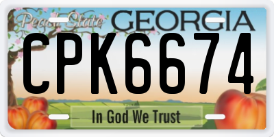 GA license plate CPK6674